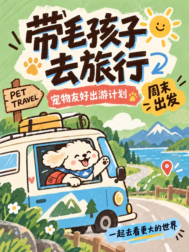 带毛孩子去旅行作品